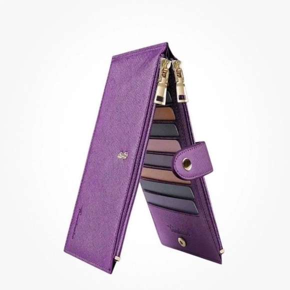 Travelambo Handbags - Purple Long Zip Wallet with Card Slots